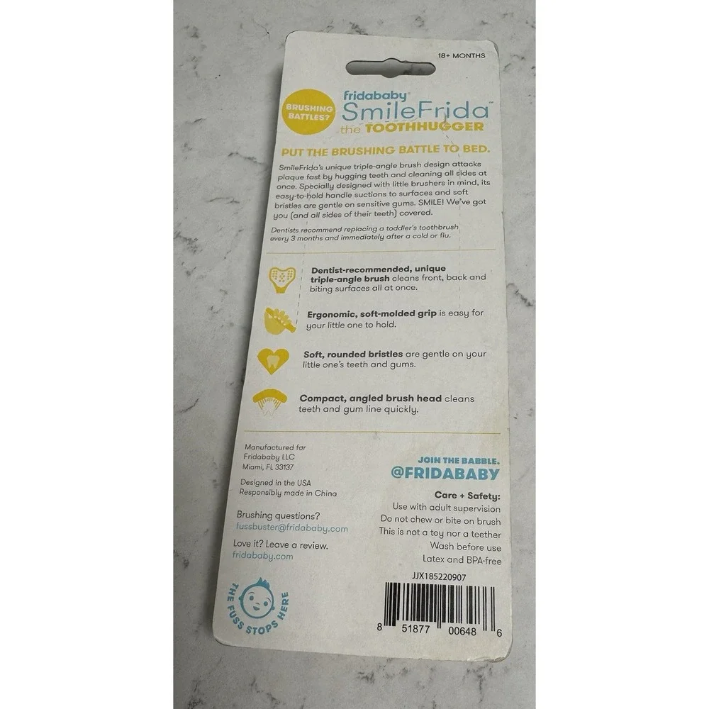 FridaBaby‎ Smile Frida Toothhugger Toddler Toothbrush Pink Triple Angle Brush